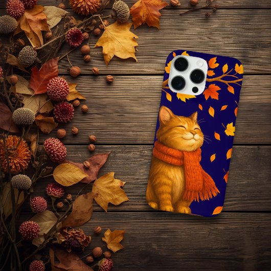 居心地王室のの良い青い秋のかわいい猫 Case-Mate iPhoneケース