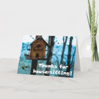 居感謝してい座りの サンキューカード