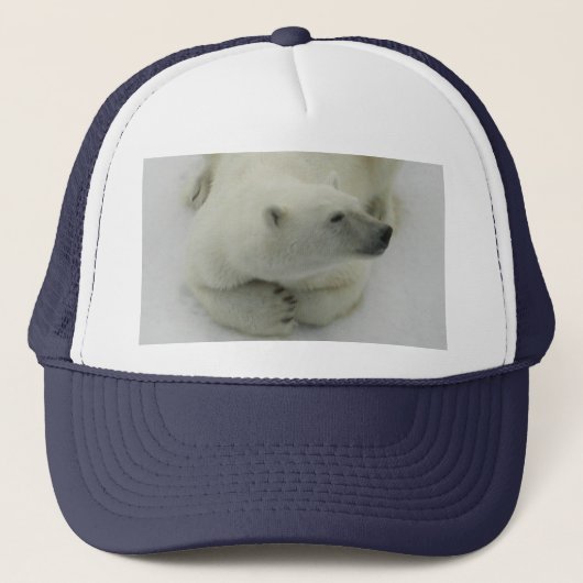 居眠りの白くま キャップ (正面)