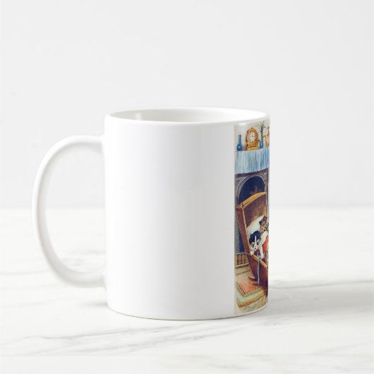 居眠り猫とベビー猫ルイ・ワイン コーヒーマグカップ (左)