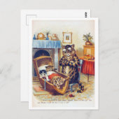 居眠り猫とベビー猫ルイ・ワイン ポストカード (正面/裏面)