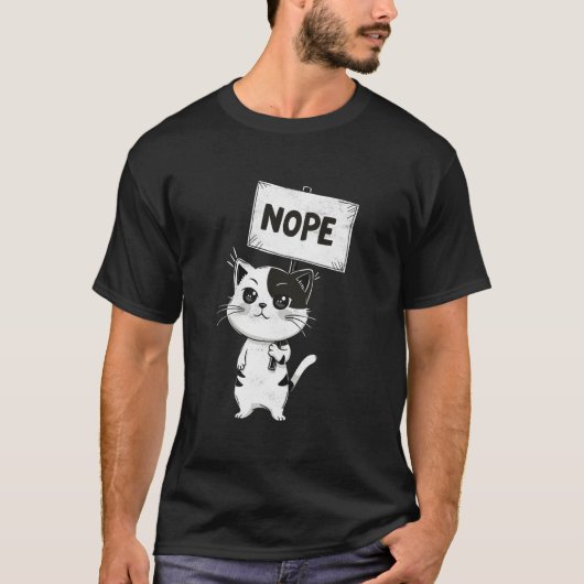 居眠り猫Tシャツ 冗談じゃない 怠け者猫好き 可愛い子猫 Tシャツ (正面)