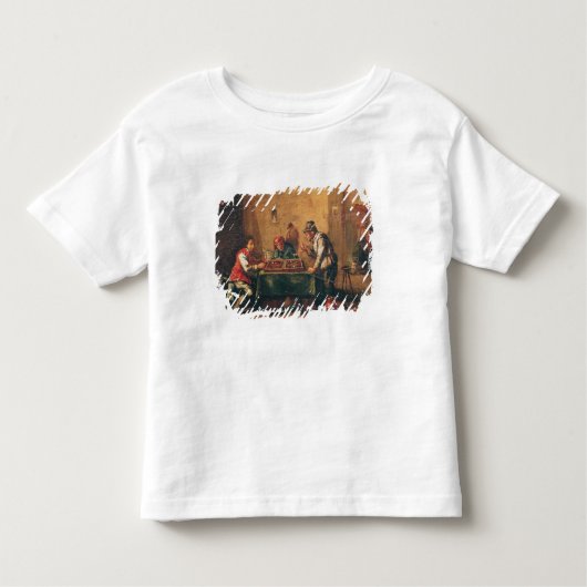 居酒屋のバックギャモンを遊んでいる人 トドラーTシャツ (正面)