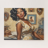 居間で ジグソーパズル (横)