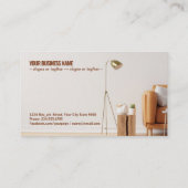 居間のインテリアの暖かい調子の壁にリスが付いている 名刺 (裏面)