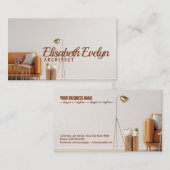 居間のインテリアの暖かい調子の壁にリスが付いている 名刺 (正面/裏面)