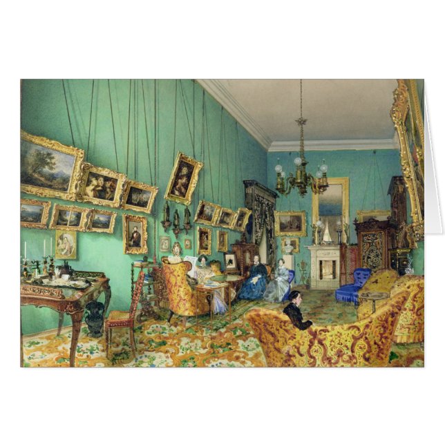 居間のインテリア、1847年 (正面横)