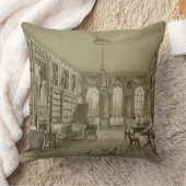 居間、Cassiobury公園、c.1815として図書館、 クッション (ブランケット)