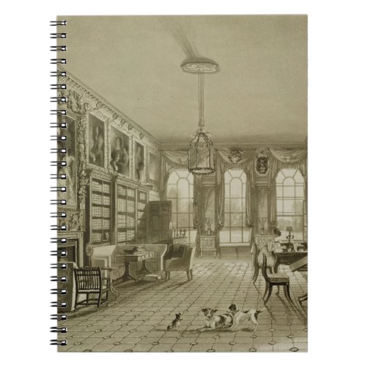 居間、Cassiobury公園、c.1815として図書館、 ノートブック (正面)