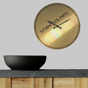 屈折した金ゴールドライトで金色を維持するカスタマイズ可能 ラージ壁時計