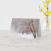屈斜路湖 | 冬の雪 カード (黄色い花)