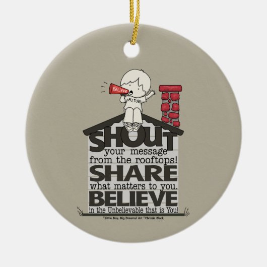 屋上から叫ぶ セラミックオーナメント (正面)