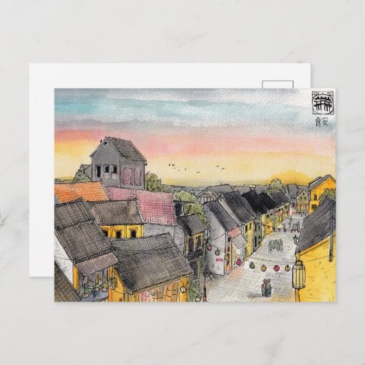 屋上から夕暮れ時の街並み ポストカード (正面/裏面)