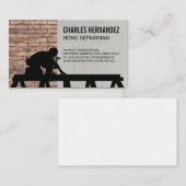 屋上で働く商人 | レンガ壁 名刺 (正面/裏面)