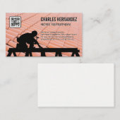 屋上で働く商人 | 屋根板 | Qrコード 名刺 (正面/裏面)