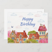 屋上で誕生日の猫 ポストカード (正面/裏面)