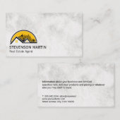 屋上と街並み |大理石 名刺 (正面/裏面)