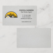 屋上と街並み | 革の背景 名刺 (正面/裏面)