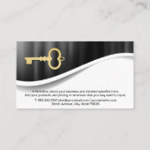 屋上と都市 | メタリック | 金ゴールド骨格鍵 名刺 (裏面)