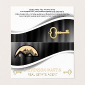 屋上と都市 | メタリック | 金ゴールド骨格鍵 名刺 (外部フラット)