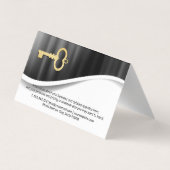 屋上と都市 | メタリック | 金ゴールド骨格鍵 名刺 (裏面)