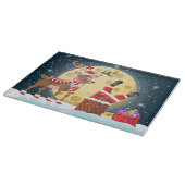 屋上のサンタとルドルフ カッティングボード (角)