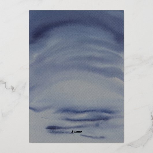 屋上のサンタの足跡クリスマスおもしろいの引越し 箔シーズンカード (裏面)