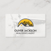 屋上のホームとスカイラインアイコン |鍵 名刺 (正面)