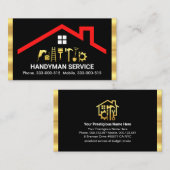 屋上の手作りツールのストライプ 名刺 (正面/裏面)