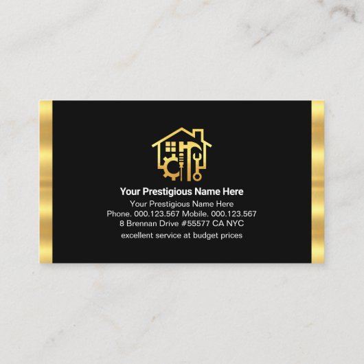 屋上の手作りツールのストライプ 名刺 (裏面)