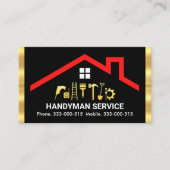 屋上の手作りツールのストライプ 名刺 (正面)