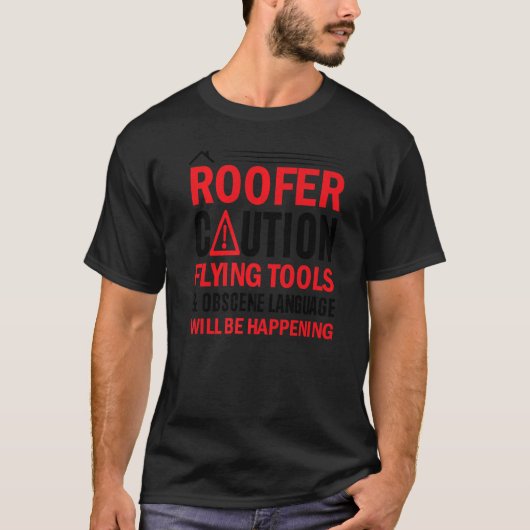 屋上の注意ツ飛んでいるールわいせつ言語 Tシャツ (正面)