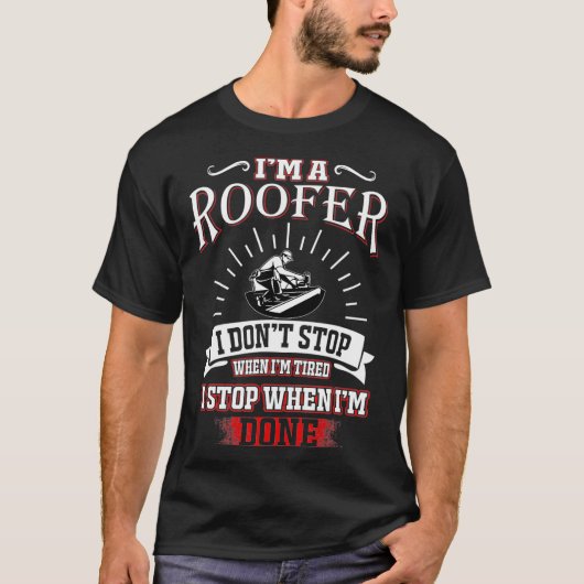 屋上の私が疲れストップた場合はTギ Tシャツ (正面)
