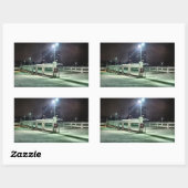 屋上の駐車場の夜 – HDR 長方形シール (シート)