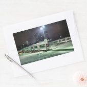 屋上の駐車場の夜 – HDR 長方形シール (封筒)