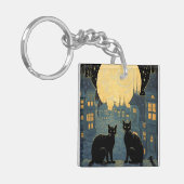 屋上の黒猫 キーホルダー (正面左)