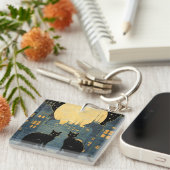 屋上の黒猫 キーホルダー (正面右)