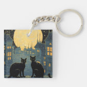 屋上の黒猫 キーホルダー (裏面)