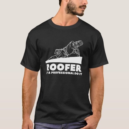 屋上はプロフェッショナルが屋根を葺く Tシャツ (正面)