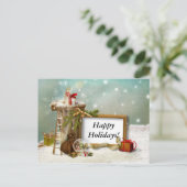 屋上へ – ハッピーホリデーズハガキ シーズンポストカード (スタンド正面)