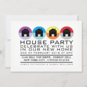 屋上アイコン、引っ越し祝いパーティーパーティー、家のパーティー 招待状 (正面)