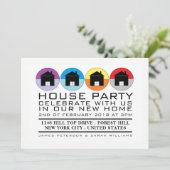 屋上アイコン、引っ越し祝いパーティーパーティー、家のパーティー 招待状 (スタンド正面)