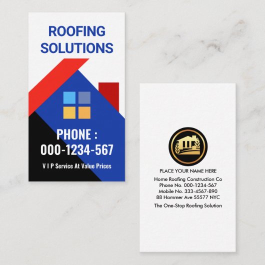 屋上カラフル建物屋根 名刺 (正面/裏面)