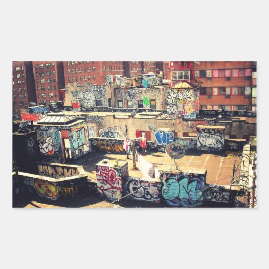 屋上グラフィティinチャイナタウン 長方形シール (正面)