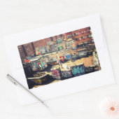 屋上グラフィティinチャイナタウン 長方形シール (封筒)