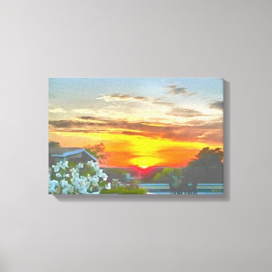 屋上サンセット2295 アート キャンバスプリント (正面)
