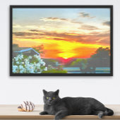 屋上サンセット2295 アート キャンバスプリント