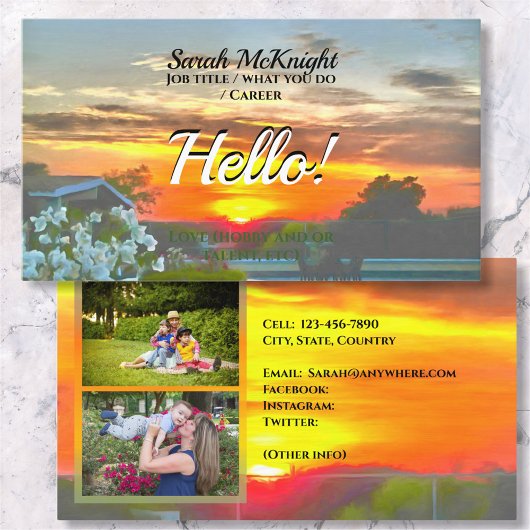 屋上サンセットHello 2295通話カード 名刺