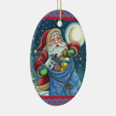 屋上サンタバッグのおもちゃ、ドールハウス、ホビーホース セラミックオーナメント (右)