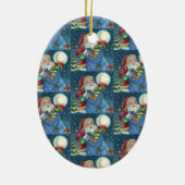 屋上サンタバッグのおもちゃ、ドールハウス、ホビーホース セラミックオーナメント (裏面)